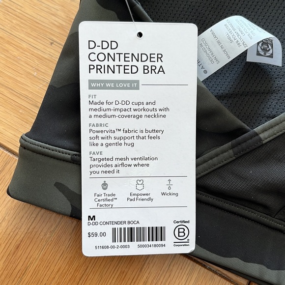 NWT Athleta Contender Printed Bra Size M in Camo - Picture 3 of 4